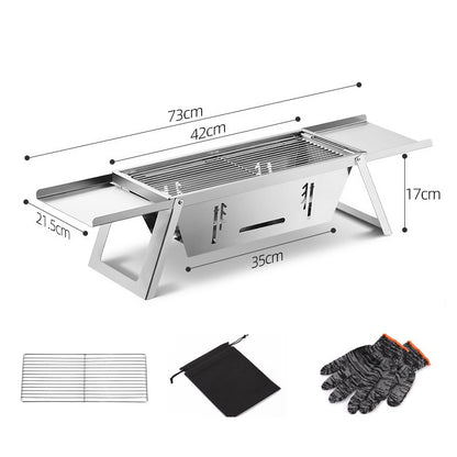 Parrillera Bbq Portatil Plegable De Acero Inoxidable