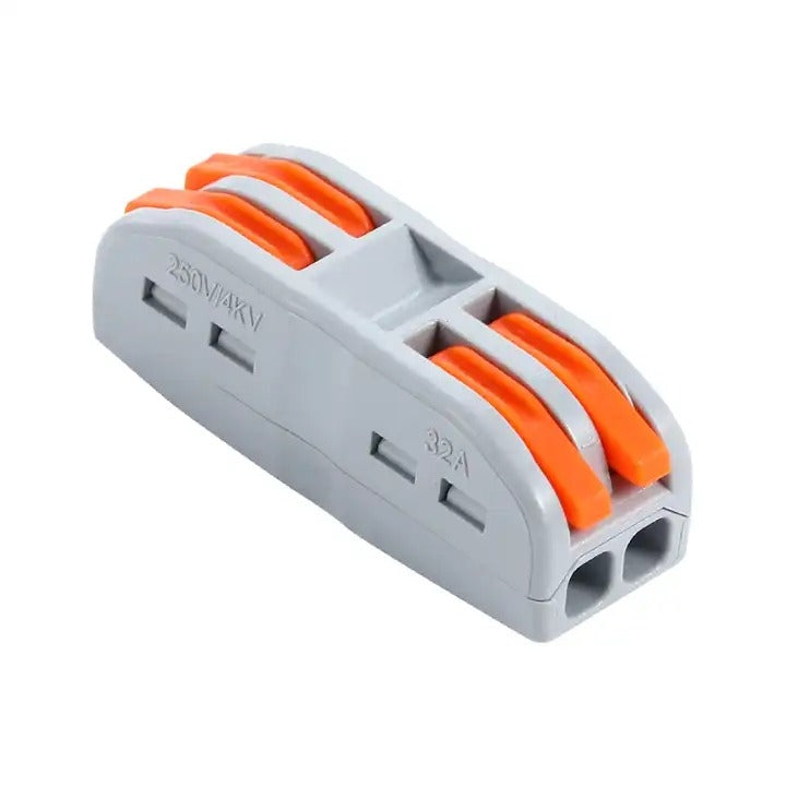 Conector rápido 2x2 terminal empalme cables 32 amp