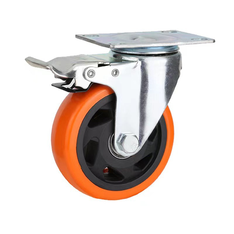 Rueda Giratoria 4" Con Freno Pvc Soporta Hasta 100 Kg