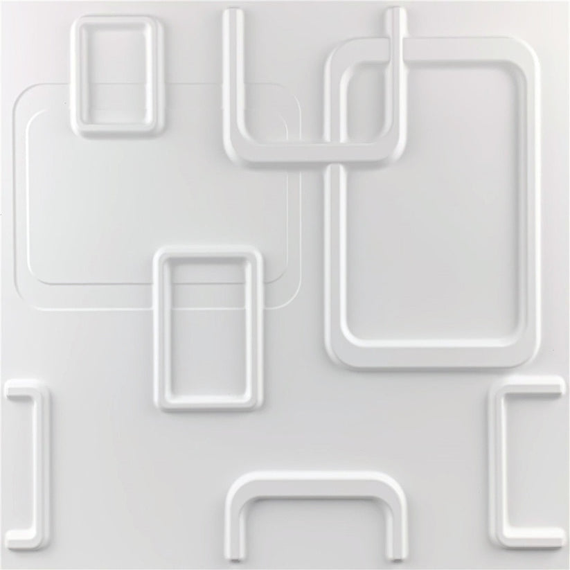 Wall Panel Lámina 3D Decorativo De PVC Elegante Color Blanco 50x50cm