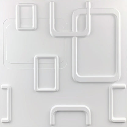 Wall Panel Lámina 3D Decorativo De PVC Elegante Color Blanco 50x50cm