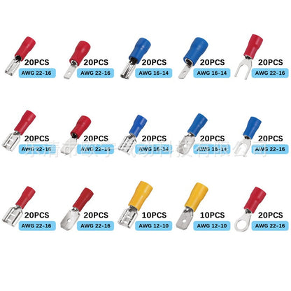 Kit terminales eléctricos con aislante 280 pcs automotriz
