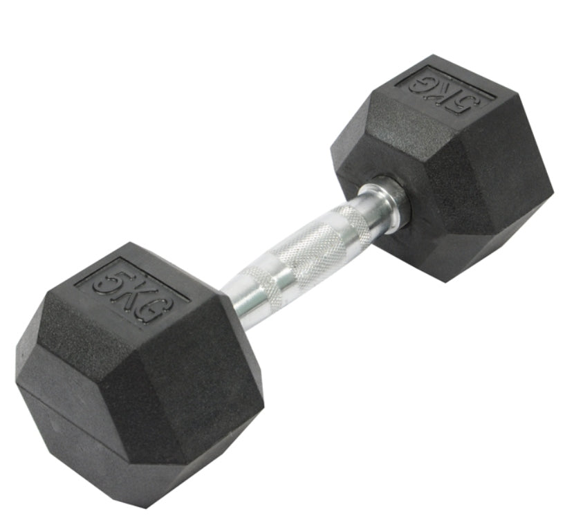 Mancuernas Hexagonales 5Kg Pesas El Par Gym Crossfit