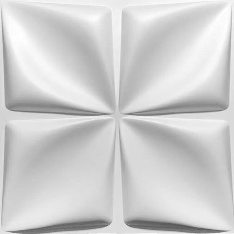 Wall Panel Lámina 3D Decorativo De PVC Elegante Color Blanco 50x50cm