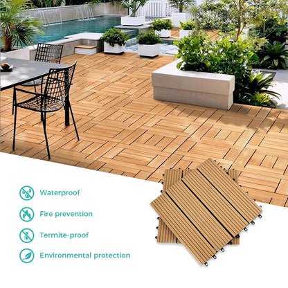 Pisos Deck Modular Para Exteriores Wpc (Lamina 30 X 30cm) Caja 6 Piezas 0.54m2