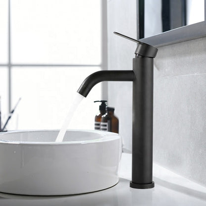 Llave alta lavamanos agua fría caliente acero