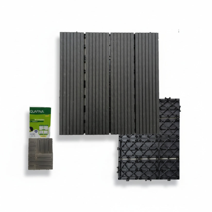 Pisos Deck Modular Para Exteriores Wpc (Lamina 30 X 30cm) Caja 6 Piezas 0.54m2