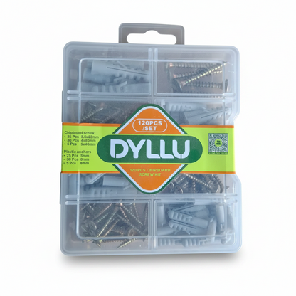 Juego Set Tornillos Y Ramplug 120 Pzs Dyllu