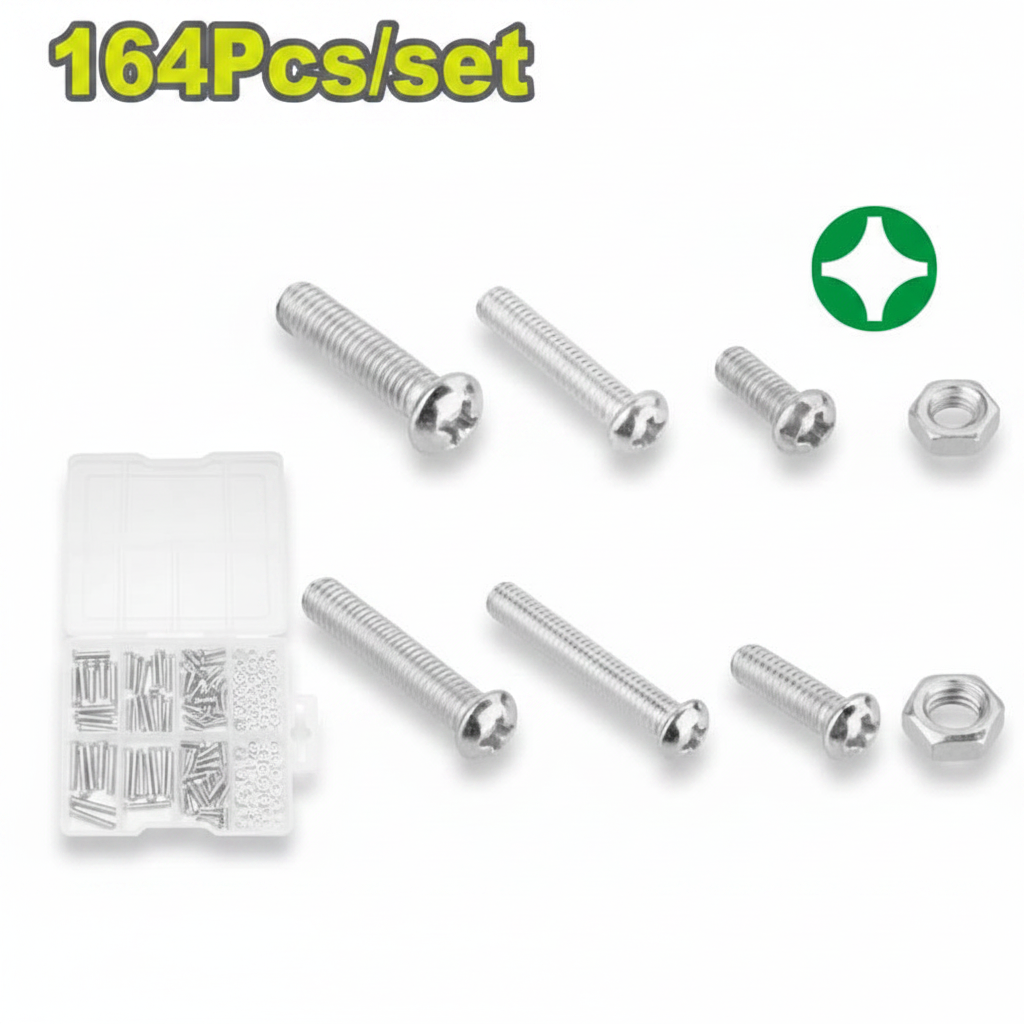 Set De Tornillos Y Tuercas 164 Pzs Dyllu