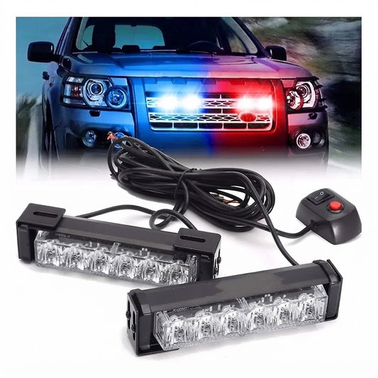 2 Barra De Luces Led Policiales Estrobo Azul Y Rojo 12v/24v