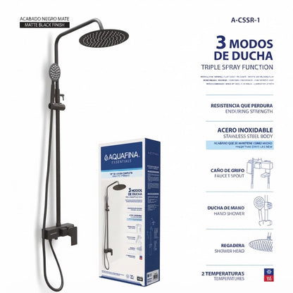 Set de ducha acero inoxidable tipo columna para baño de lujo
