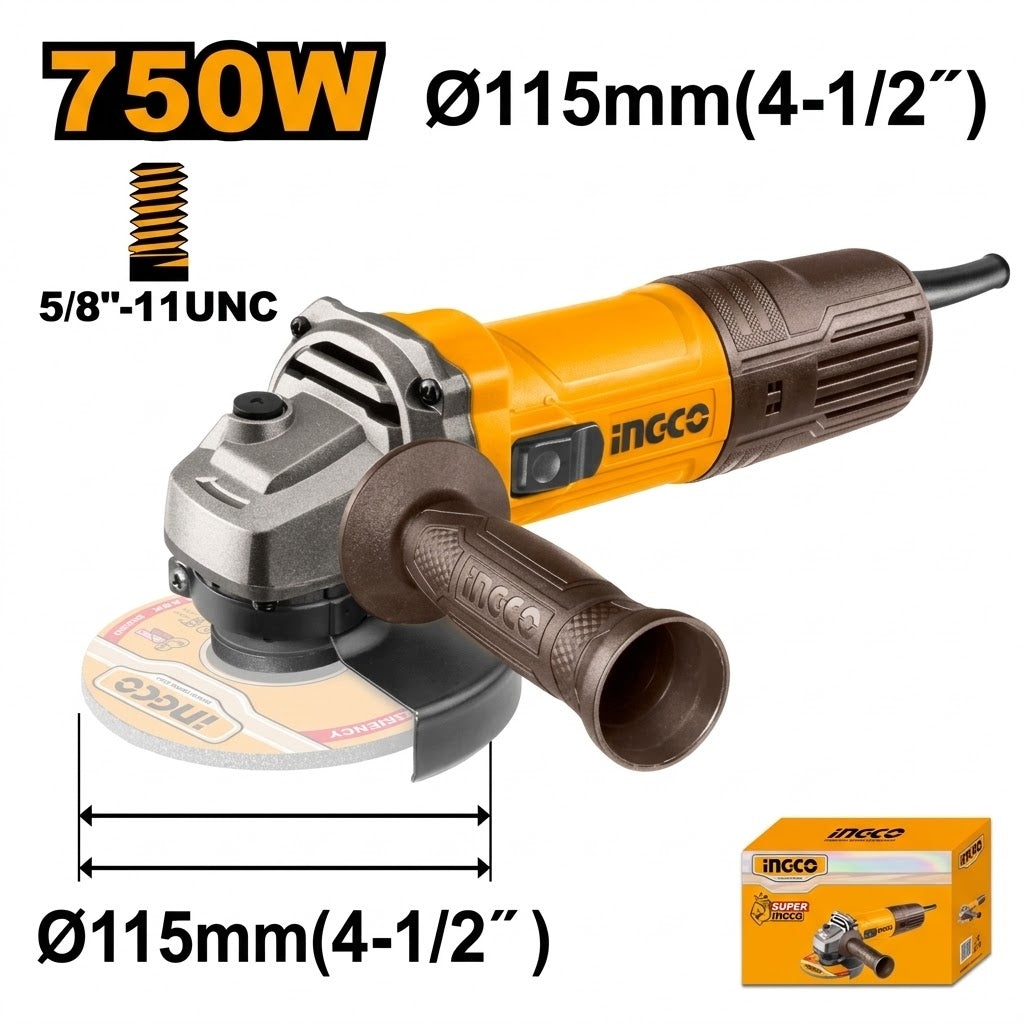 Esmeril angular 750w 4 1/2 industrial