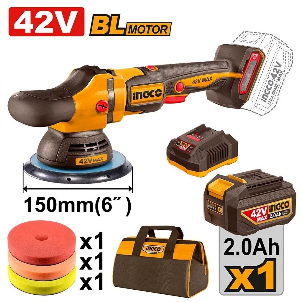 Pulidora inalámbrica de 6 pulgadas 42v