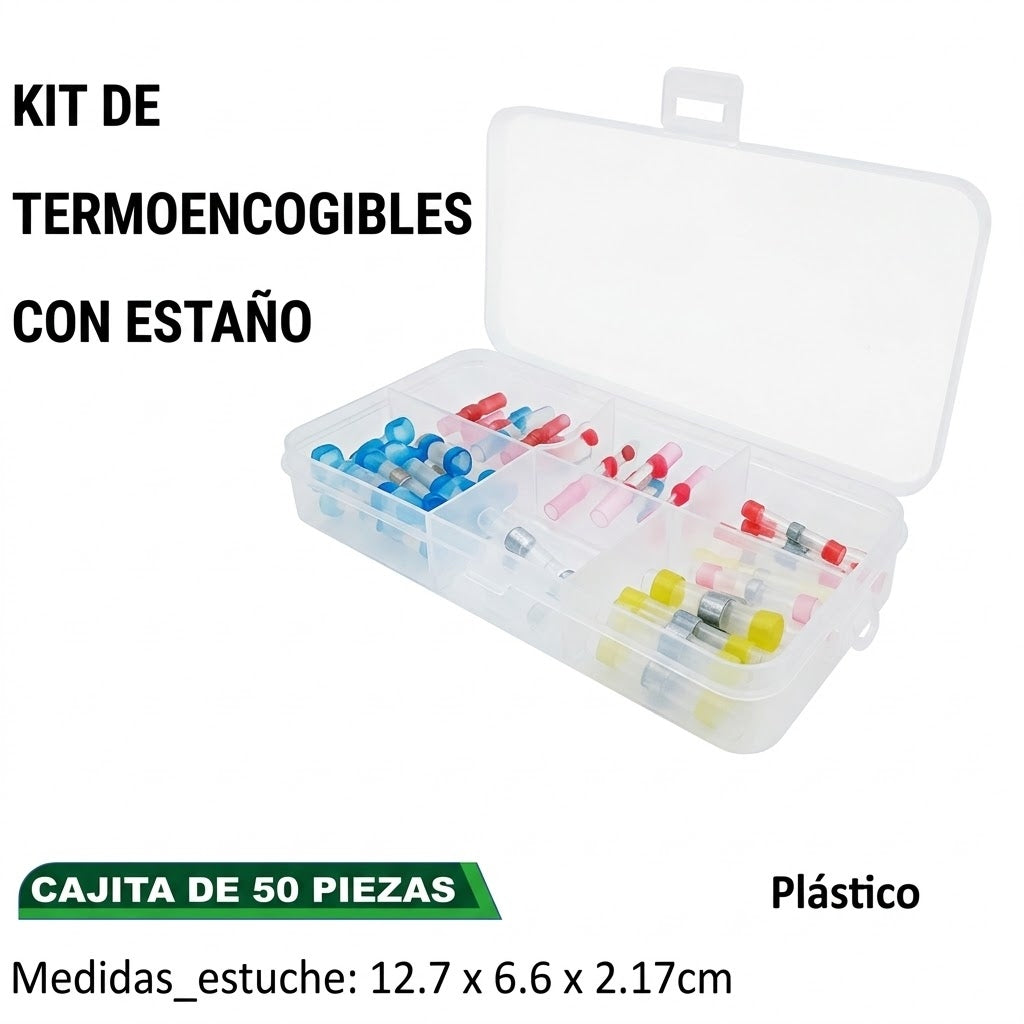 Kit De 50 Termoencongibles Con Estaño