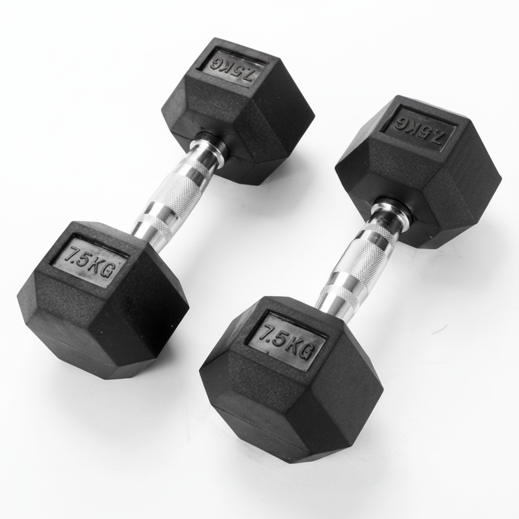 Mancuernas Hexagonales 7,5 Kg Pesas El Par Gym Crossfit