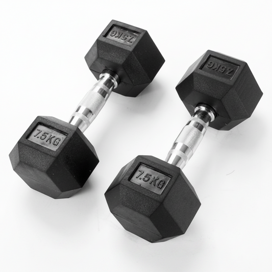 Mancuernas Hexagonales 7,5 Kg Pesas El Par Gym Crossfit